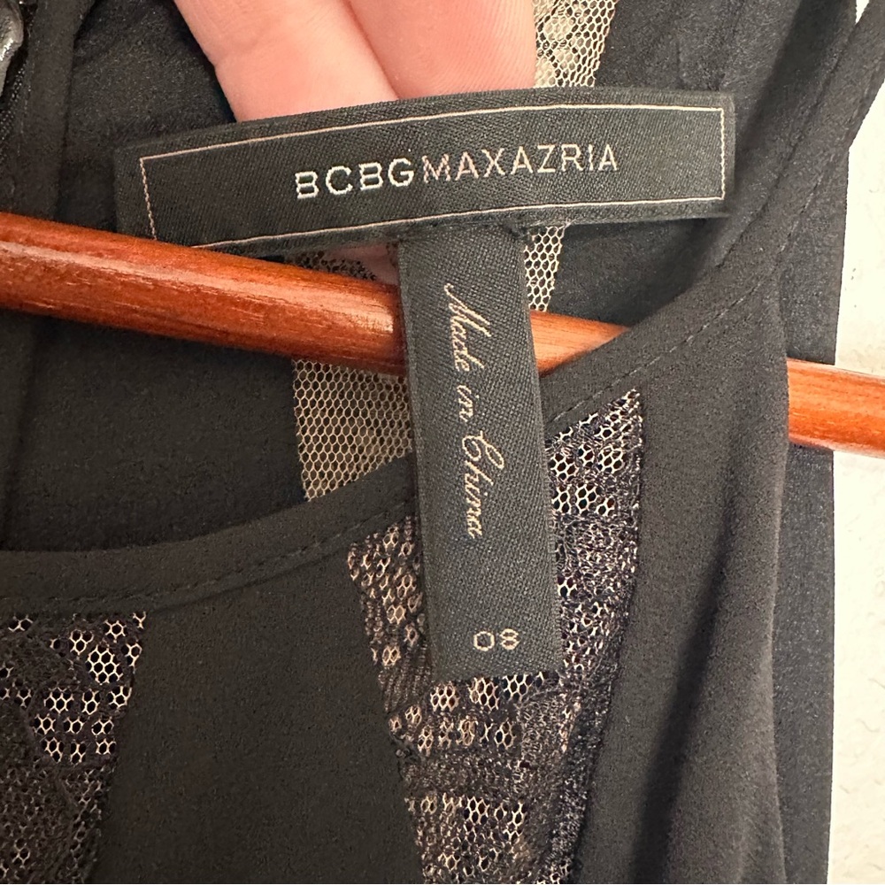 BCBGMaxAzria Black Lace Panel Mini Dress size 8 - Picture 5 of 6